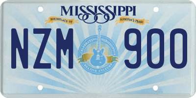 MS license plate NZM900