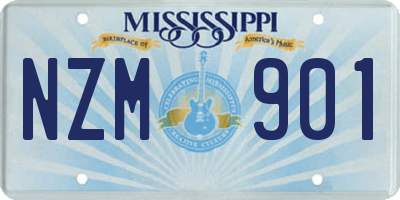 MS license plate NZM901
