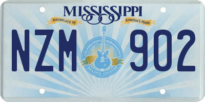 MS license plate NZM902