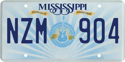 MS license plate NZM904