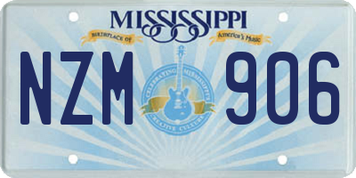 MS license plate NZM906