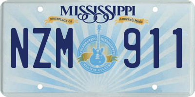 MS license plate NZM911