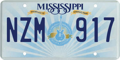 MS license plate NZM917