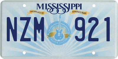 MS license plate NZM921