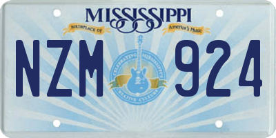 MS license plate NZM924