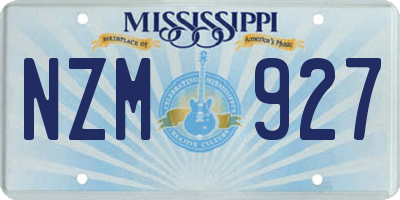 MS license plate NZM927