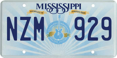 MS license plate NZM929