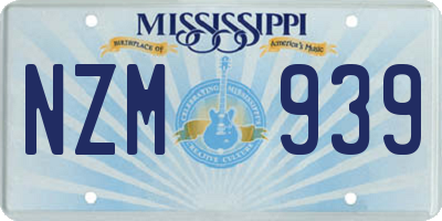 MS license plate NZM939