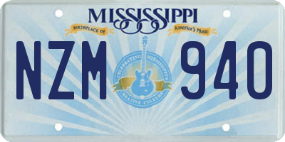 MS license plate NZM940