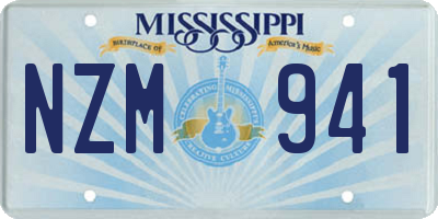 MS license plate NZM941