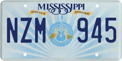 MS license plate NZM945
