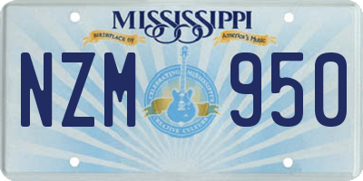MS license plate NZM950