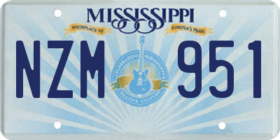MS license plate NZM951