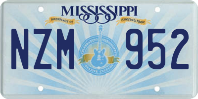 MS license plate NZM952
