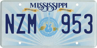 MS license plate NZM953
