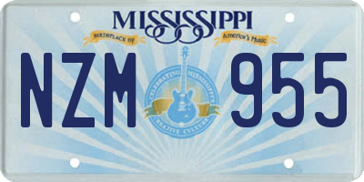 MS license plate NZM955