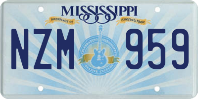 MS license plate NZM959