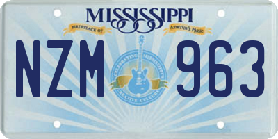 MS license plate NZM963