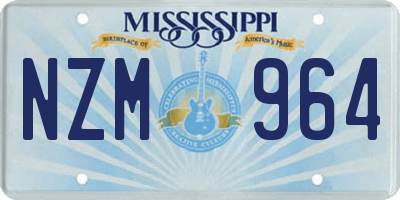 MS license plate NZM964