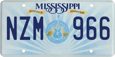 MS license plate NZM966