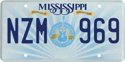 MS license plate NZM969