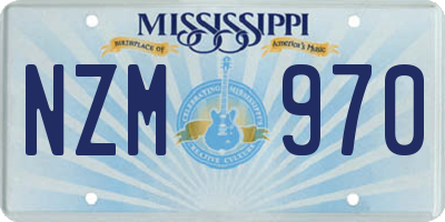 MS license plate NZM970