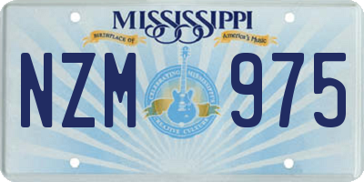 MS license plate NZM975
