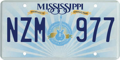 MS license plate NZM977