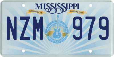 MS license plate NZM979