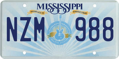 MS license plate NZM988