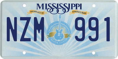 MS license plate NZM991