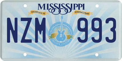 MS license plate NZM993