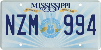 MS license plate NZM994