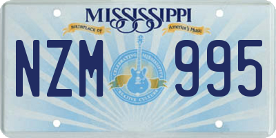 MS license plate NZM995