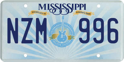MS license plate NZM996