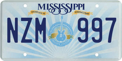 MS license plate NZM997