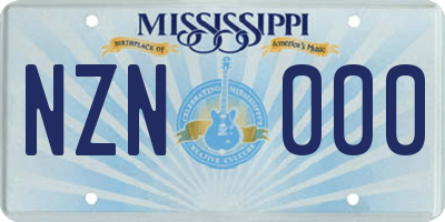 MS license plate NZN000
