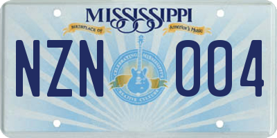 MS license plate NZN004
