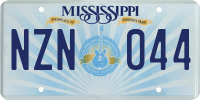 MS license plate NZN044