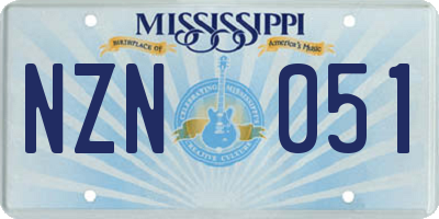 MS license plate NZN051