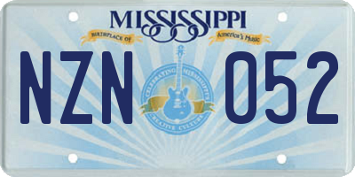 MS license plate NZN052