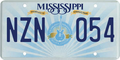 MS license plate NZN054