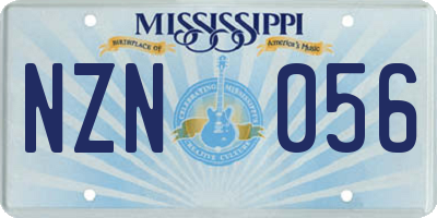 MS license plate NZN056