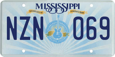 MS license plate NZN069