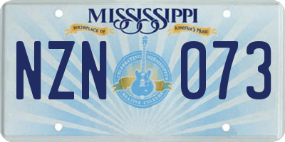 MS license plate NZN073