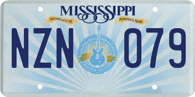 MS license plate NZN079
