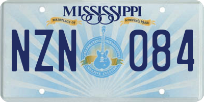 MS license plate NZN084