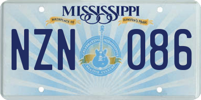MS license plate NZN086