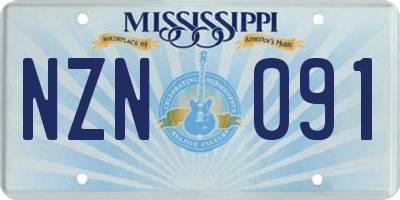 MS license plate NZN091