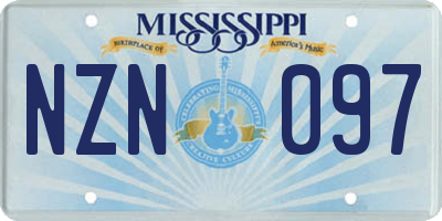 MS license plate NZN097
